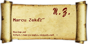 Marcu Zekő névjegykártya